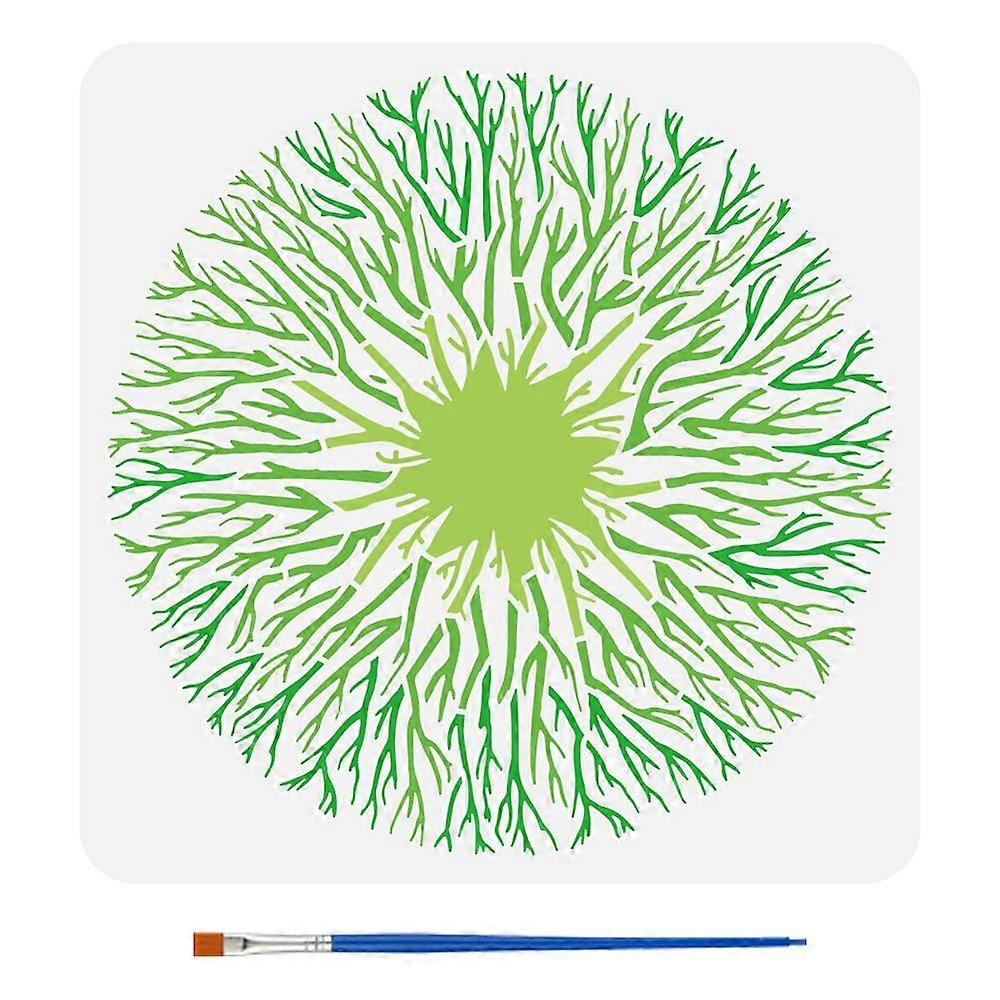 1pc PET Hollow Out Drawing Painting Stencils for DIY Scrapbook Photo Album Tree Root 30x30cm