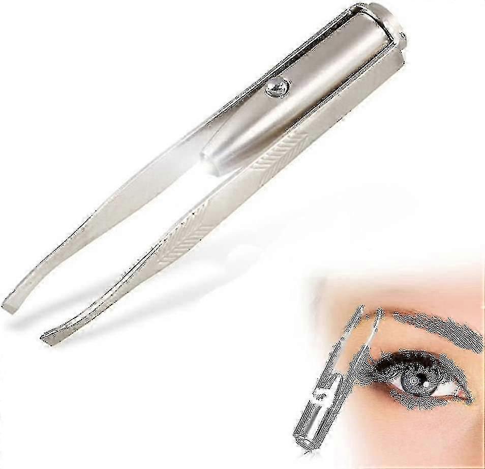 Pince à épiler avec lumière LED. Outil d'épilation des sourcils et des cils. Épilez et coupez les poils indésirables. Illuminez les zones sombres avec une lumière vive.