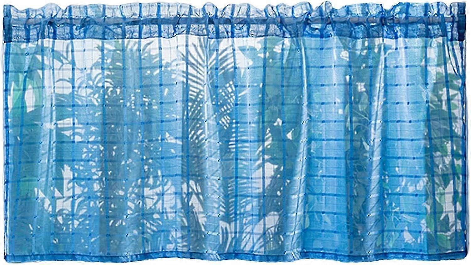 Window Drape Privacy  Non-Fading  Color Short Curtain Study Accessory Blue