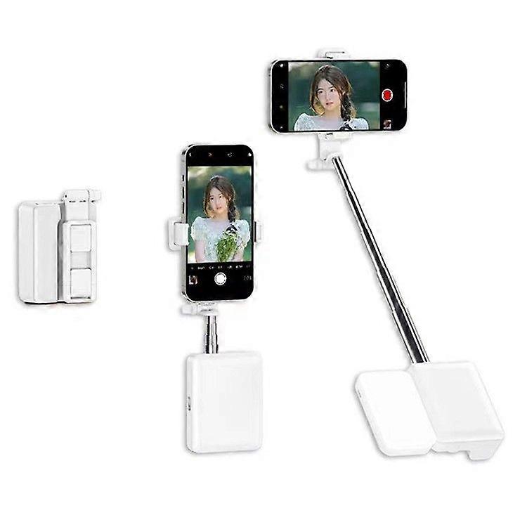 360 Degree Rotating Phone Holder Anti Shake Extendable Selfie Stick with Fill Light for Live Streaming