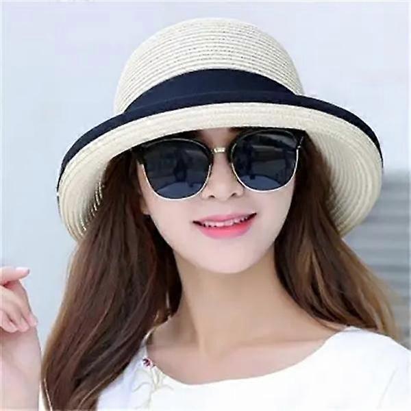 Women's Solid Color Bow Sun Hat with UV Protection
