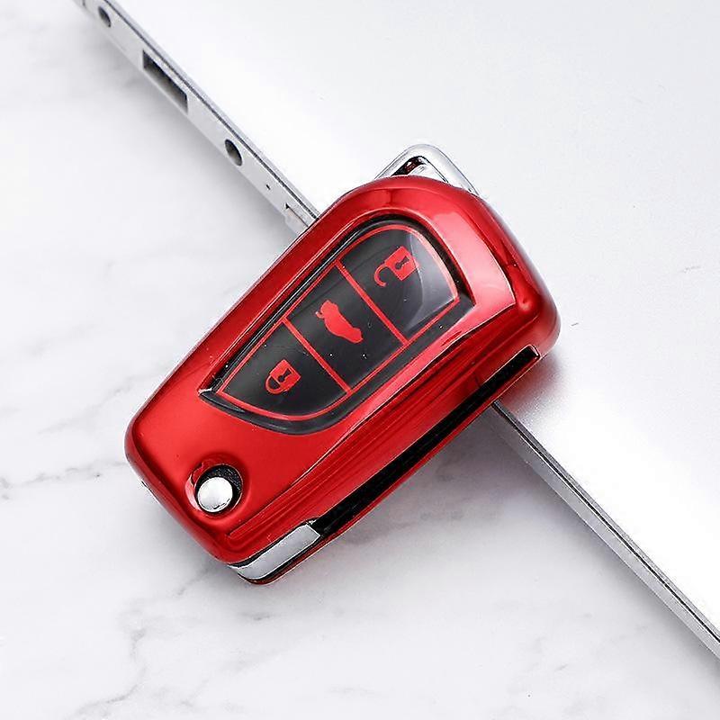 Soft Electroplate TPU Car Flip Key Case Cover Shell For Toyota Auris Corolla Avensis Verso Yaris Aygo Scion TC IM Camry RAV4 Hilux CHR