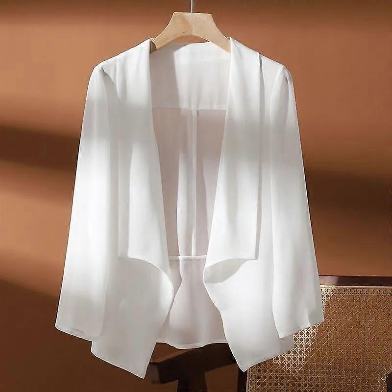 Chiffon Jacket Women's Summer Thin Sunscreen Cardigan Short Shawl Air-conditioning Shirt with Suspenders