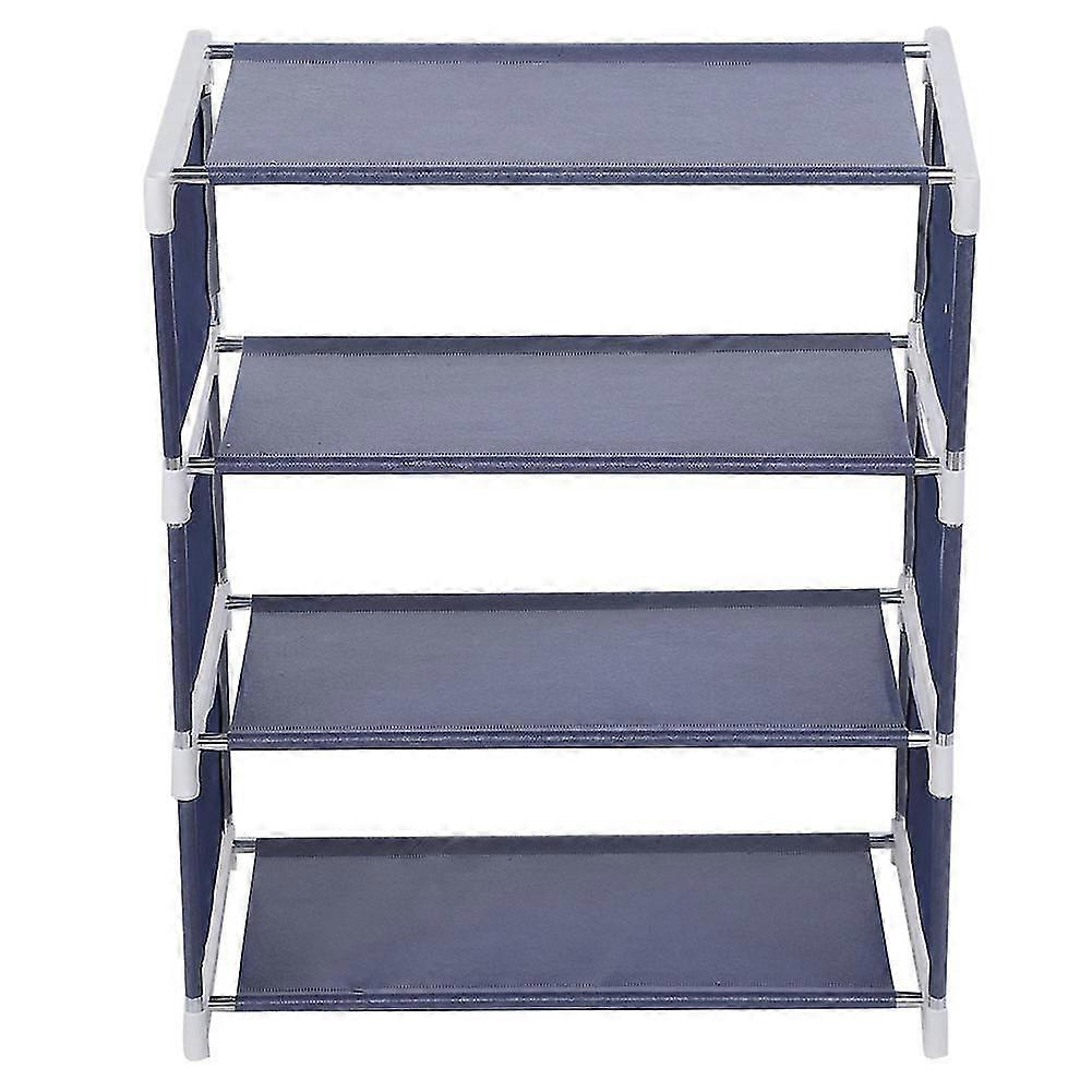4-Layer Shoe Rack Organizer Shelf for Home Entryway (Dark Blue)