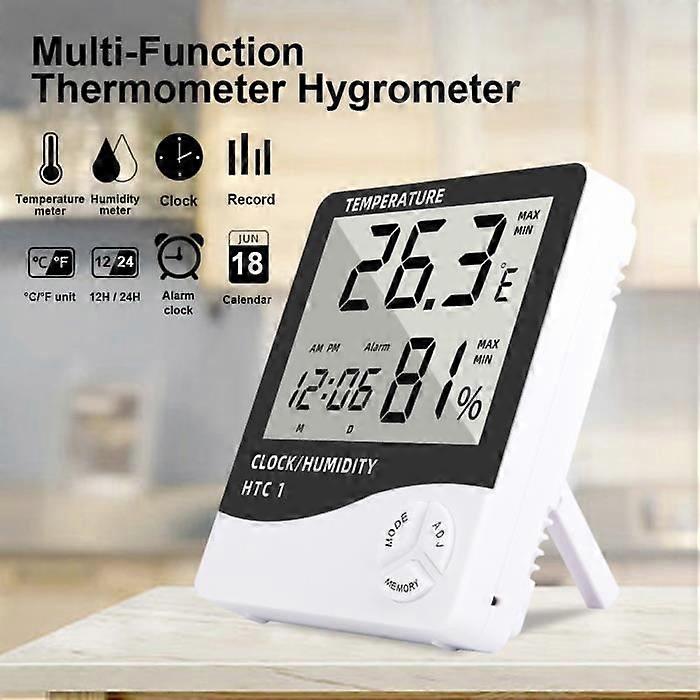 Mini Thermometer Hygrometer,Easy to place and carry,with a small stand,Small Weather Station