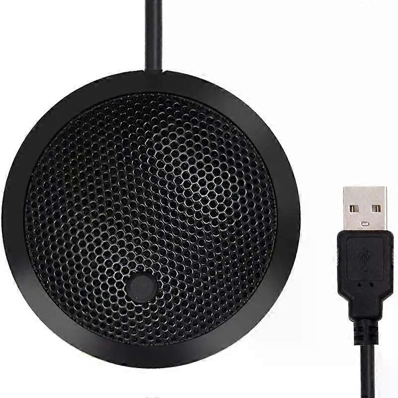 USB Conference Microphone, Omnidirectional Condenser Microphone with Mute Button, LED Indicator, Plug Play, for Gaming,