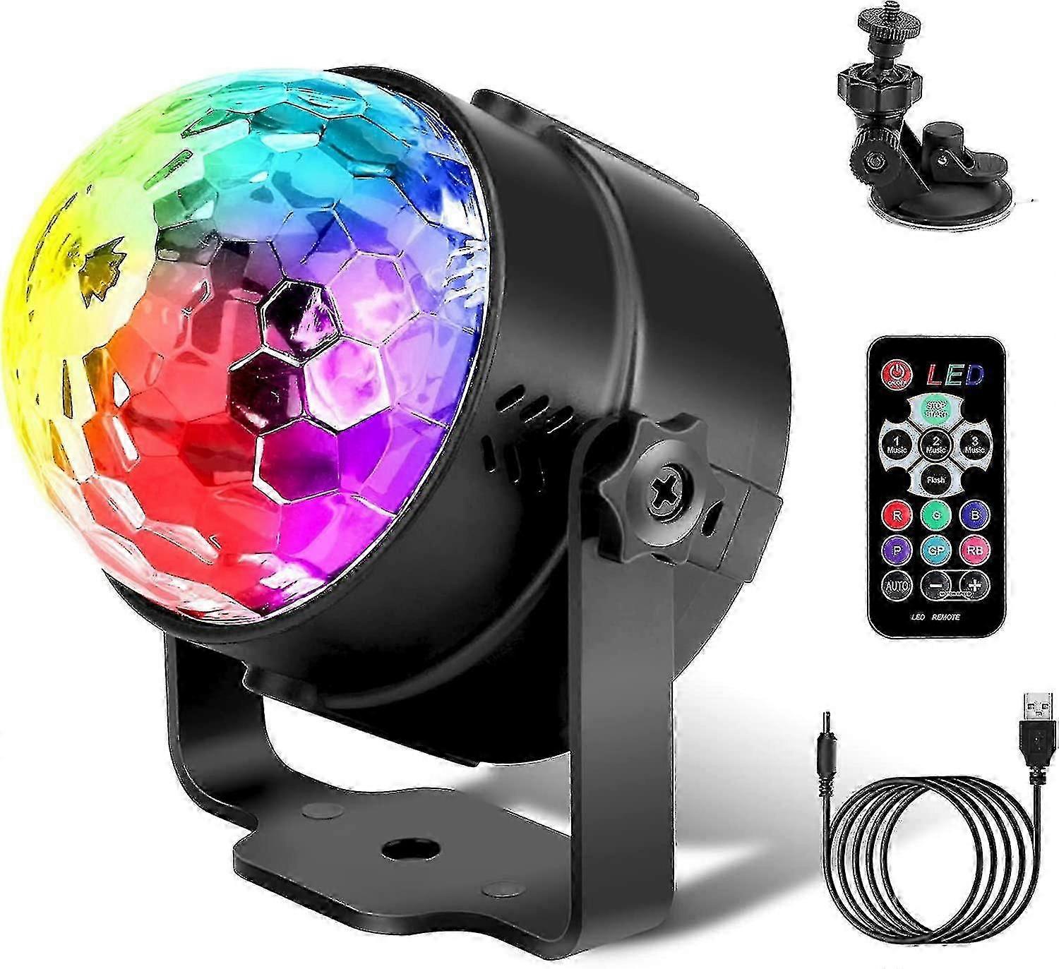 360 Rotat Sound Activated Ball S With Remote - 3w Rgb