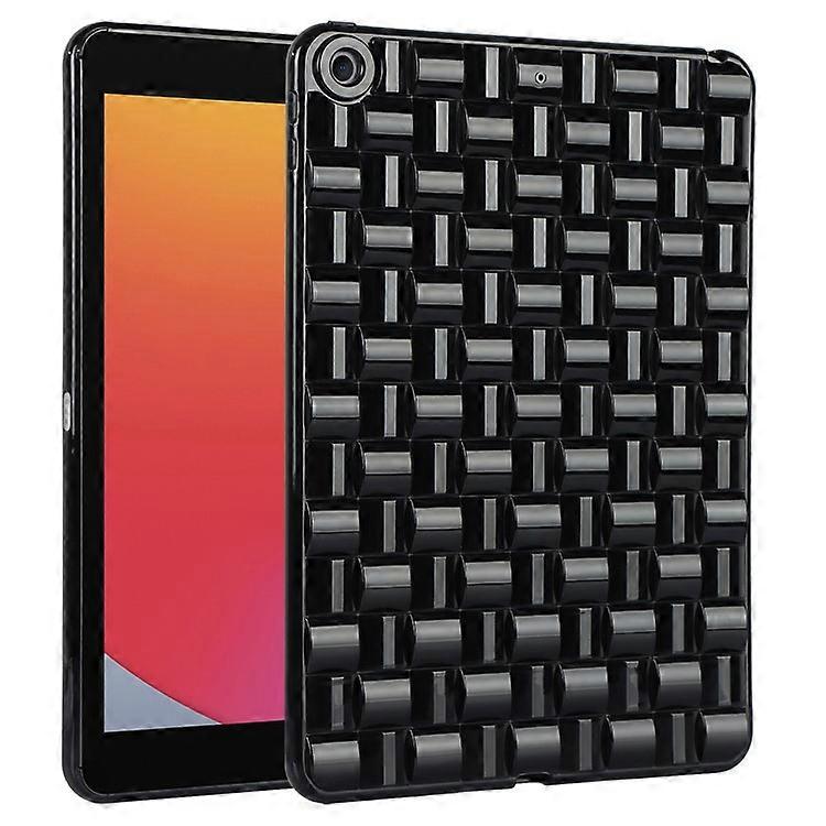 Compatible For iPad 10.2 (2021) / (2019) / (2020) Soft TPU Case Protective Tablet Cover Woven Texture Anti-Slip Case