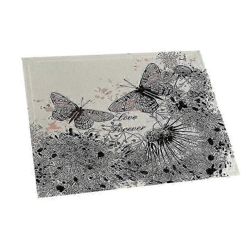 42x32cm Rectangle Butterfly Print Heat Insulation Placemat Cup Tableware Pad Mat