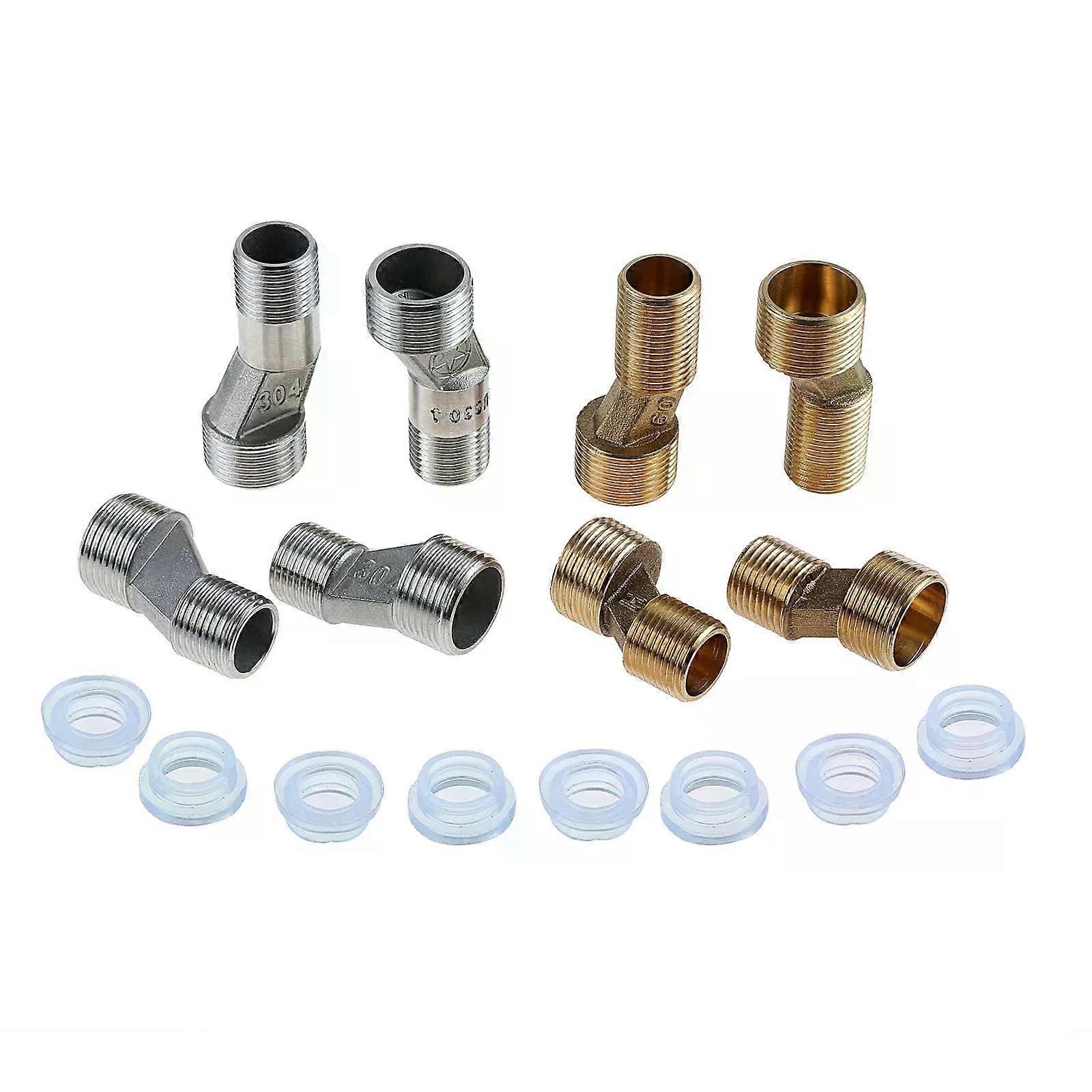 Shower Faucet Adjustable Adapter Stainless Steel Solid Brass Wall Mounted Width Adjustable Angle S-unions Bathroom Accessories