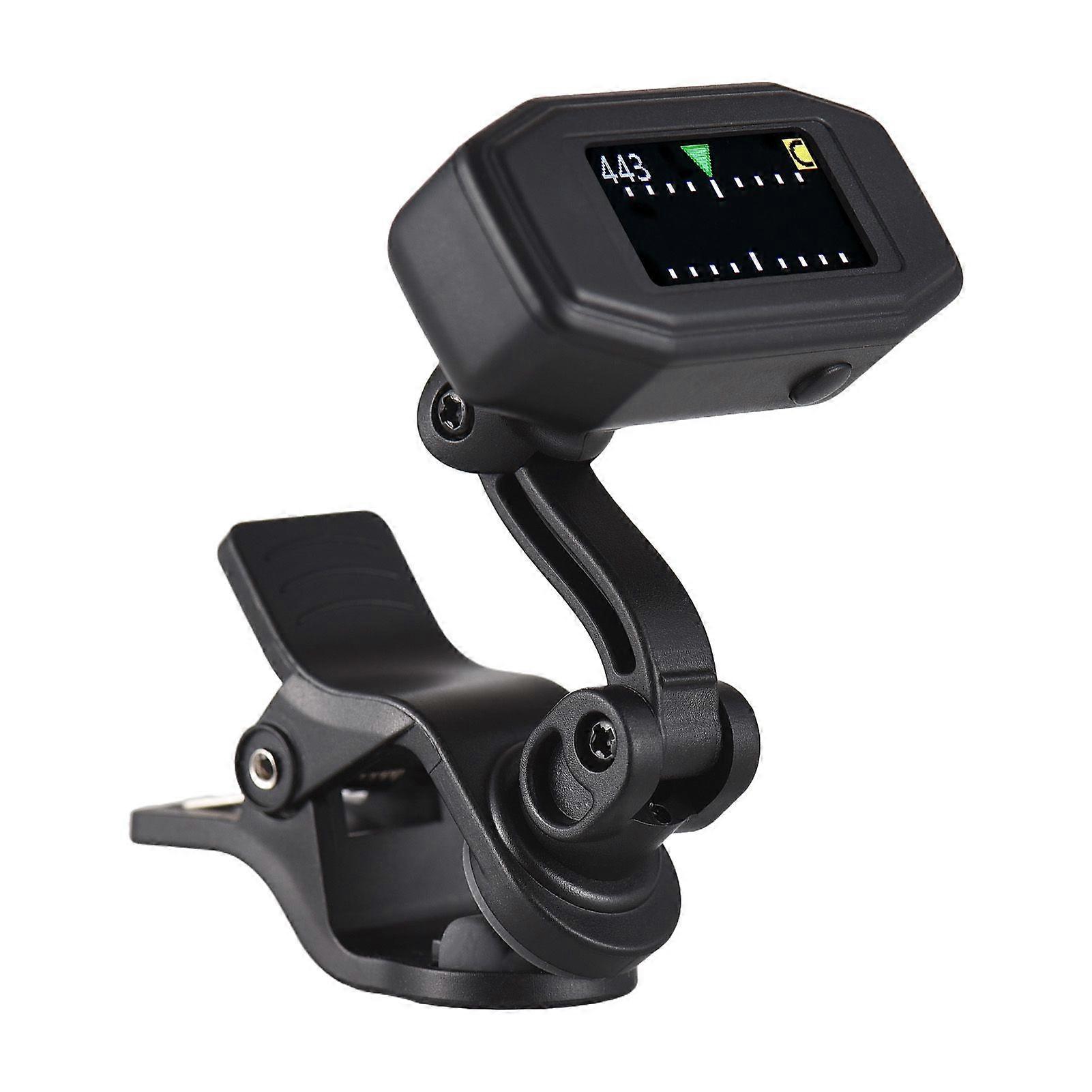 AROMA Guitar Tuner Clip On for Chromatic Guitar Bass Violin Ukulele TFT Color Screen Dynamic Display Rechargeable Portable Guitar Tuner with Foldable
