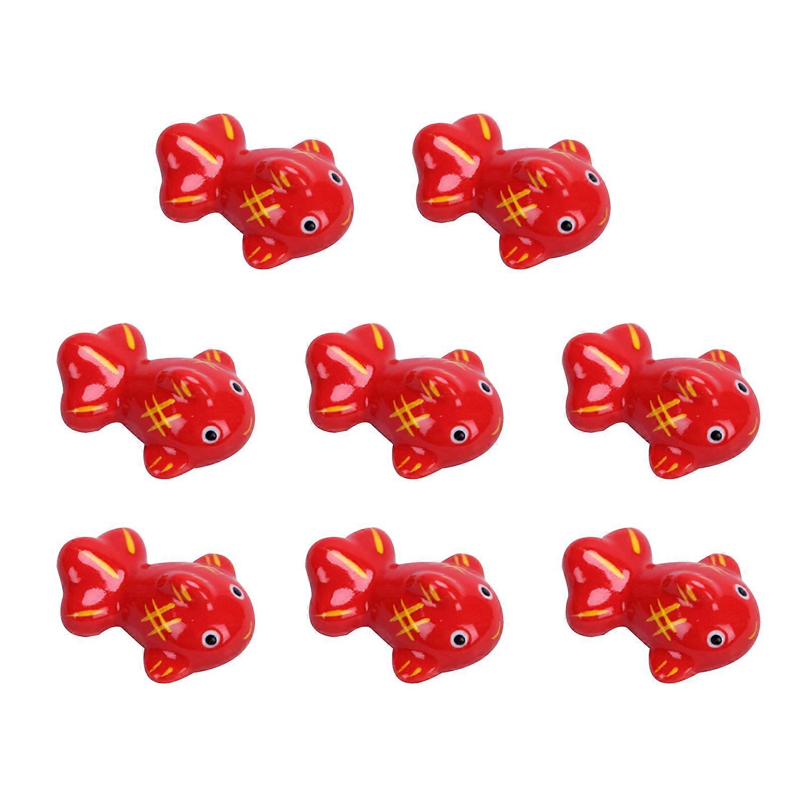8x Elegant Ceramic Chopstick Stand Fish Chopstick Rest Organizers Shelf Table Ceramic Spoon Holder Table Decors Craft Red
