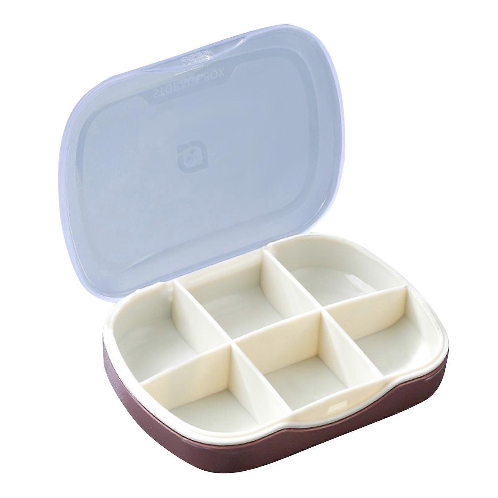 Portable Travel Essential Pill Splitters Pill Case Container For Medicines Organizer Pill Box Container Storage Case russet