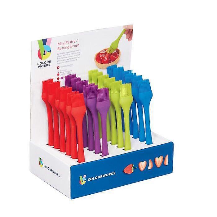 Colourworks Display of 24 mini silicone pastry brushes in assorted colors