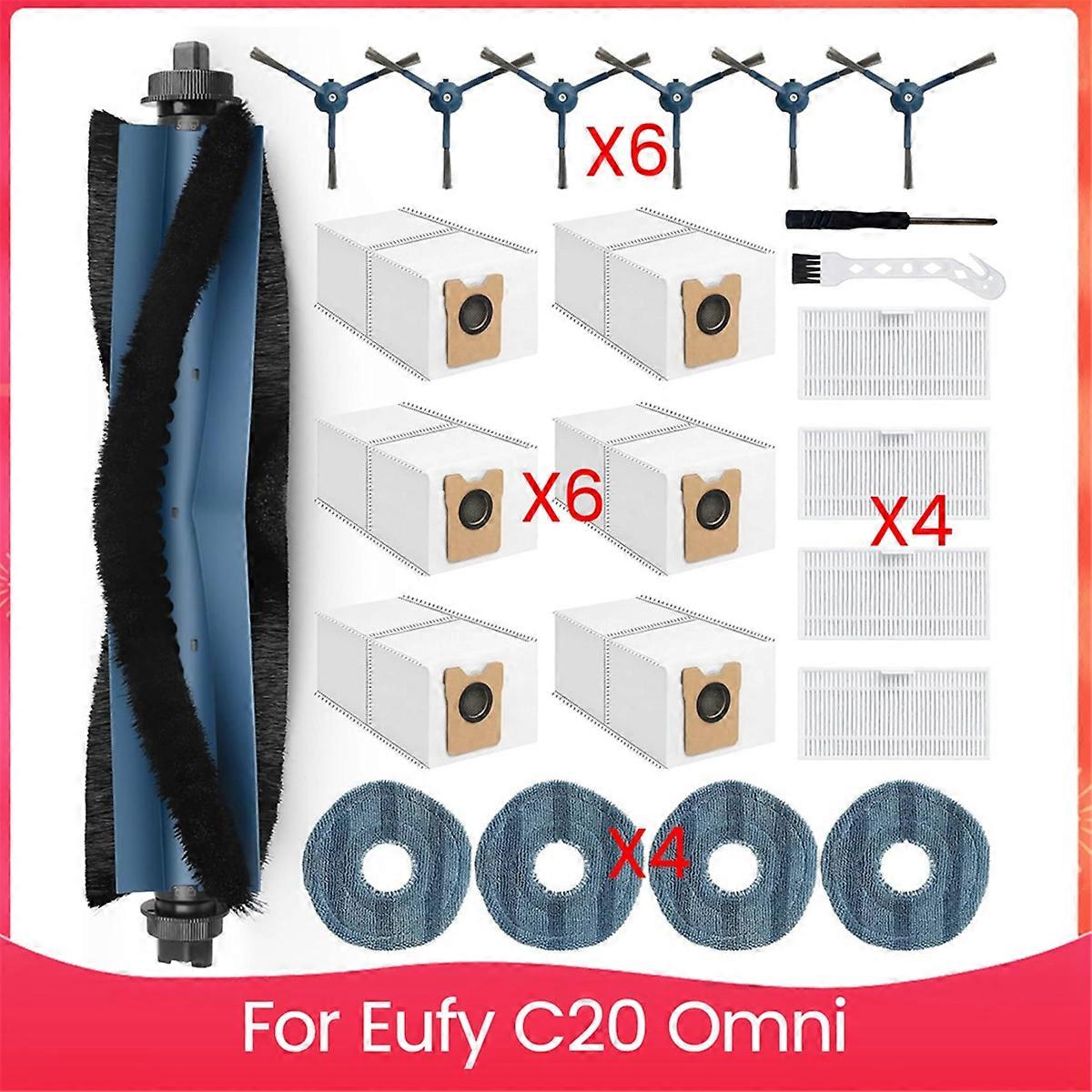 For C20 Omni Robot Vacuums Replacement Parts Kit Main Side Brush Hepa Filter Mop Cloth Dust Bags