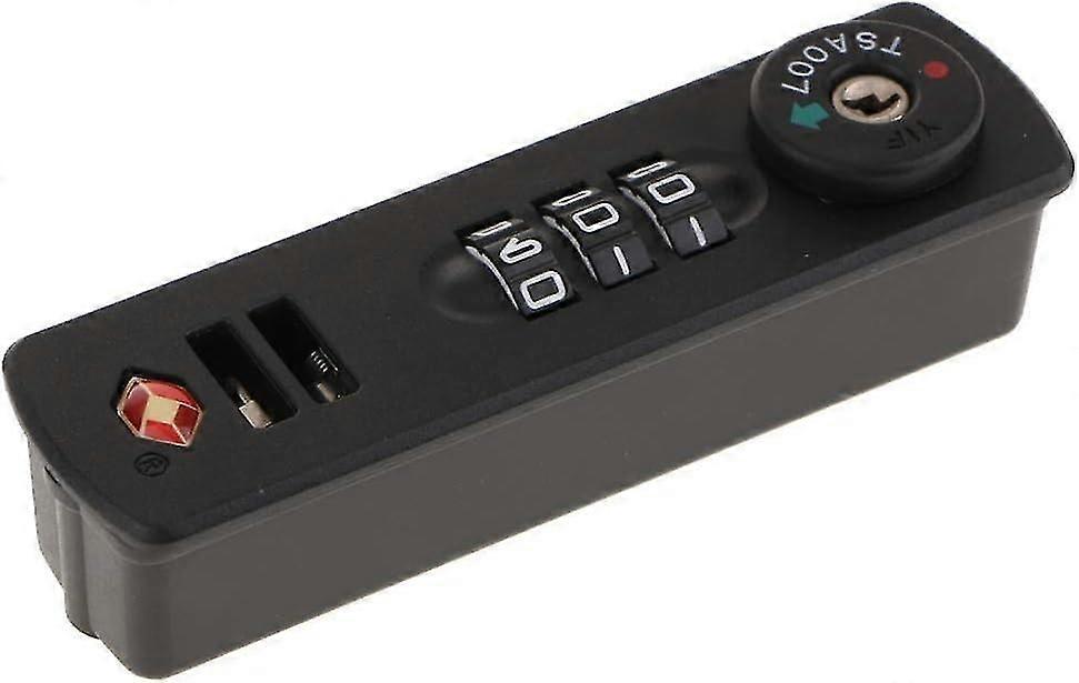 1 x TSA007 Combination Padlock for Luggage and Suitcases 3 Digits (Many Different Combinations) - Black