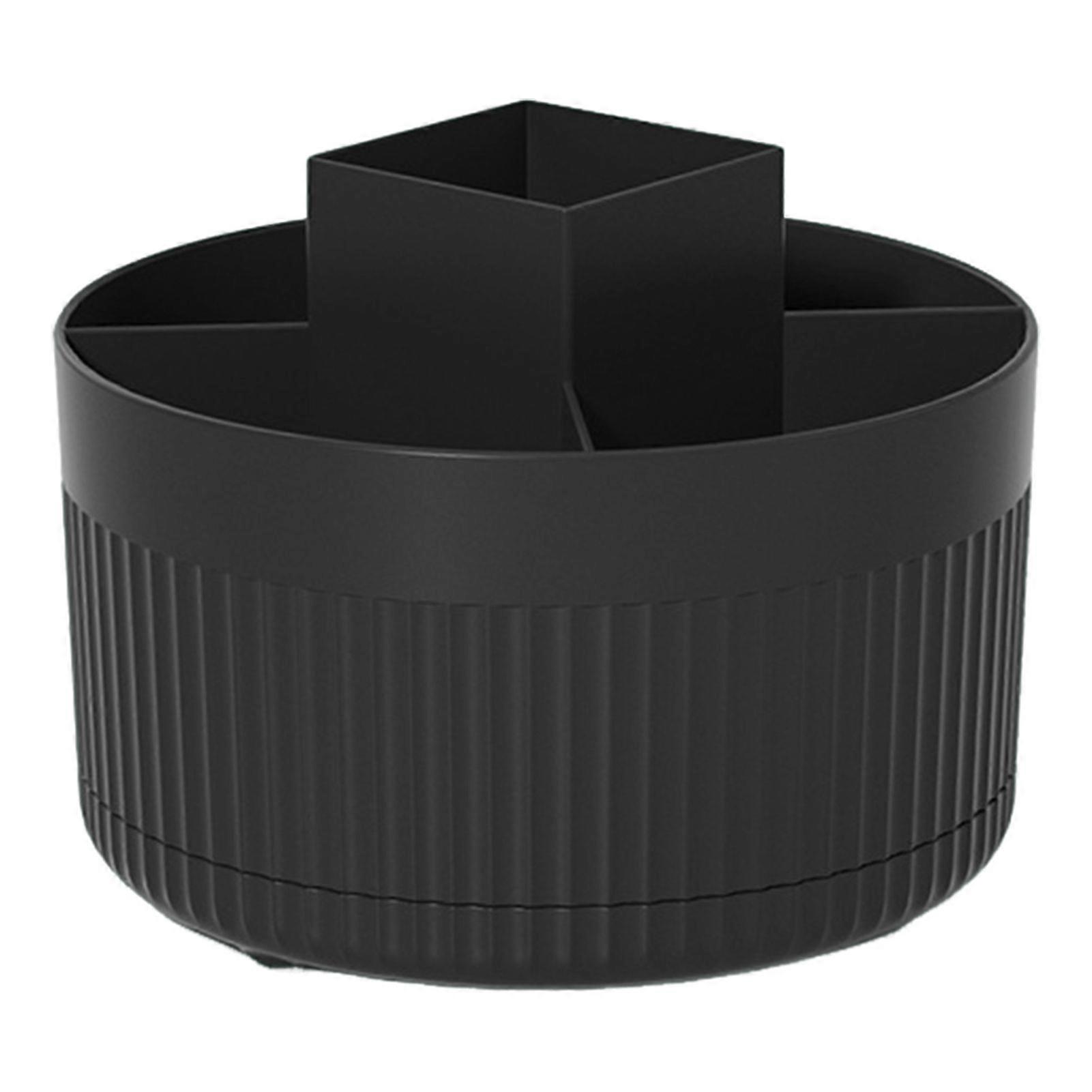 Makeup Brush Holder 360-Degree Rotating Storage Box Large Capacity Multiple Compartments Countertop Cosmetic Organizer