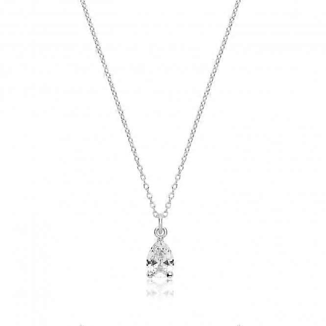 Silver & Co Single Stone Pear Shape Pendant SPG0080