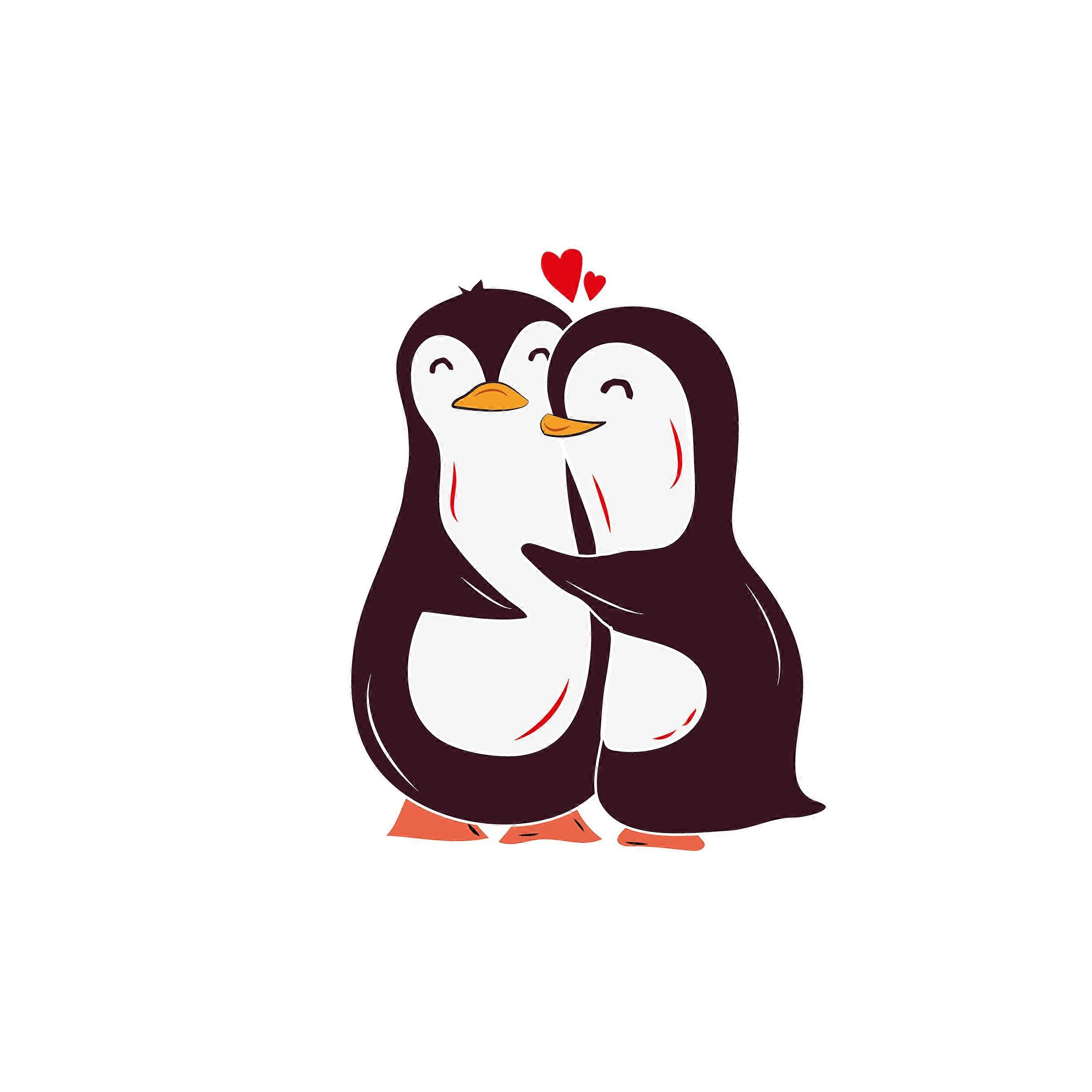 Iron-on patch Penguins in Love