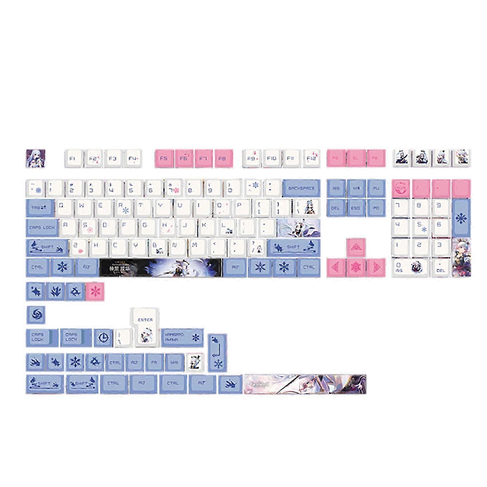 137-Key PBT Keycap Sublimation Height 6.25U Mechanical Keyboardcap Supports 61/64/68/84/87/96/98/10