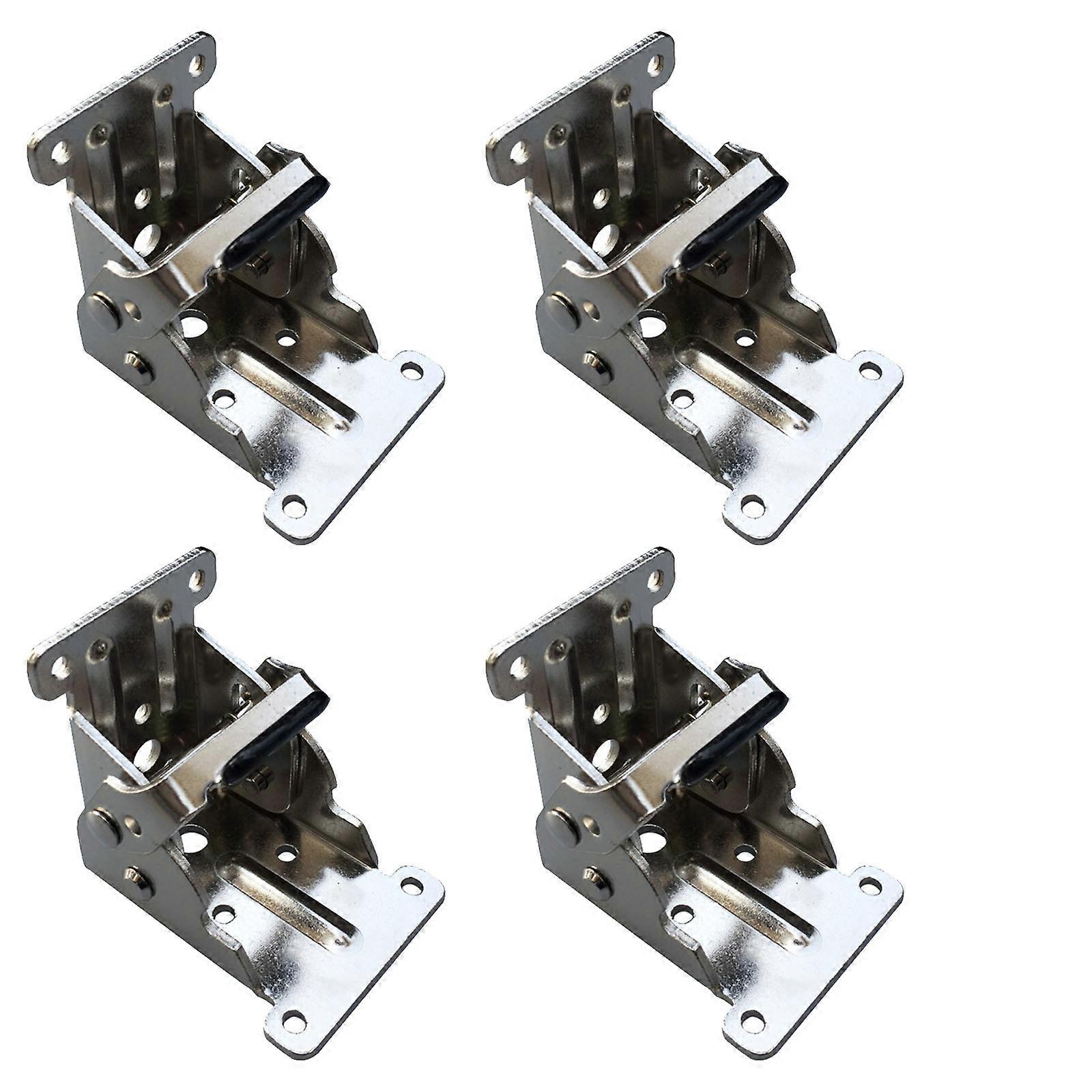 4Pcs Folding Table Chair Leg Brackets Hinge 90 Degrees Locking Folding Hinge Replacement Self-locking Hinge Easy to Use Silver