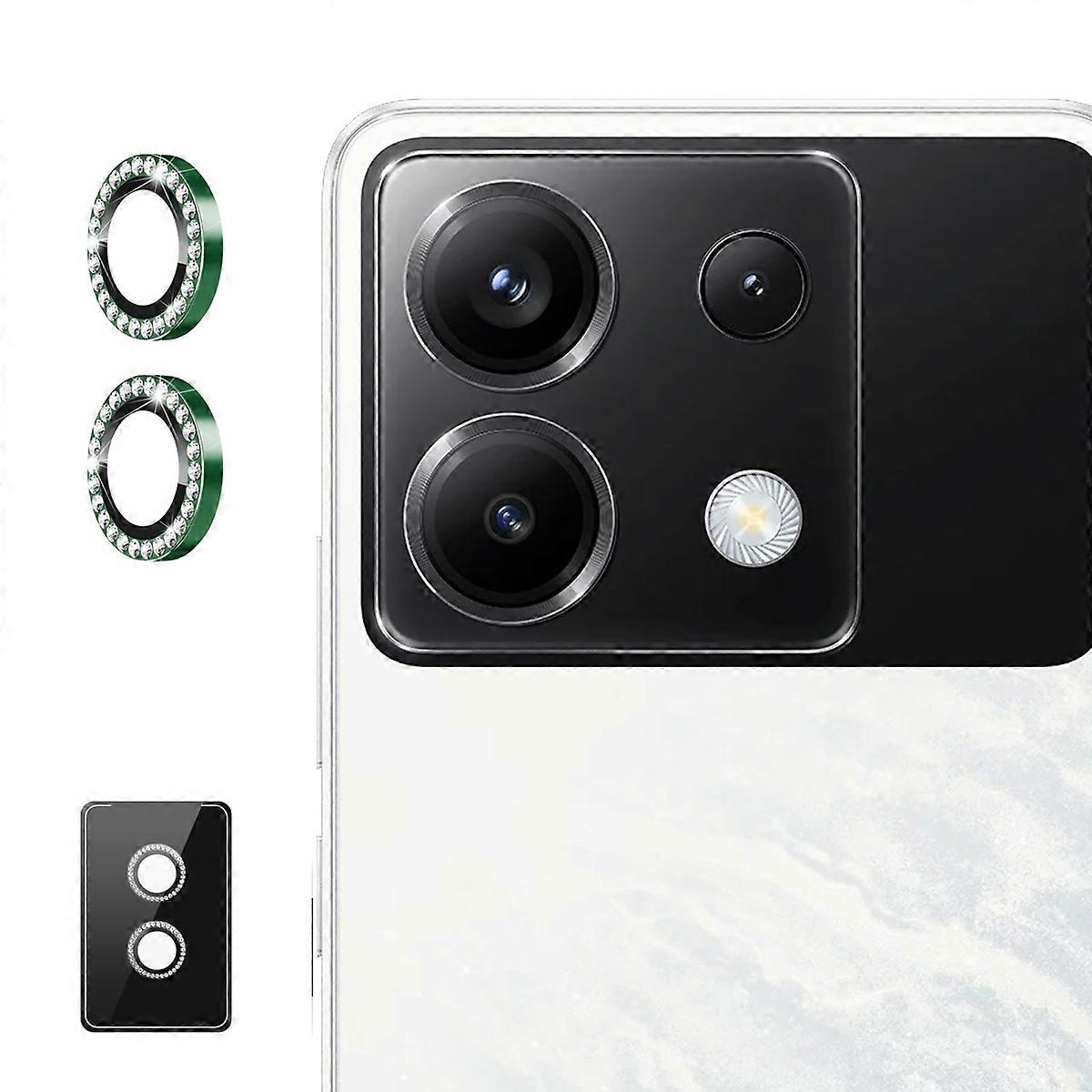 Compatible For Xiaomi Redmi Note 13 Pro 5G / Xiaomi Poco X6 5G Camera Lens Protector ENKAY HAT PRINCE Rhinestone Decor Rear Lens F