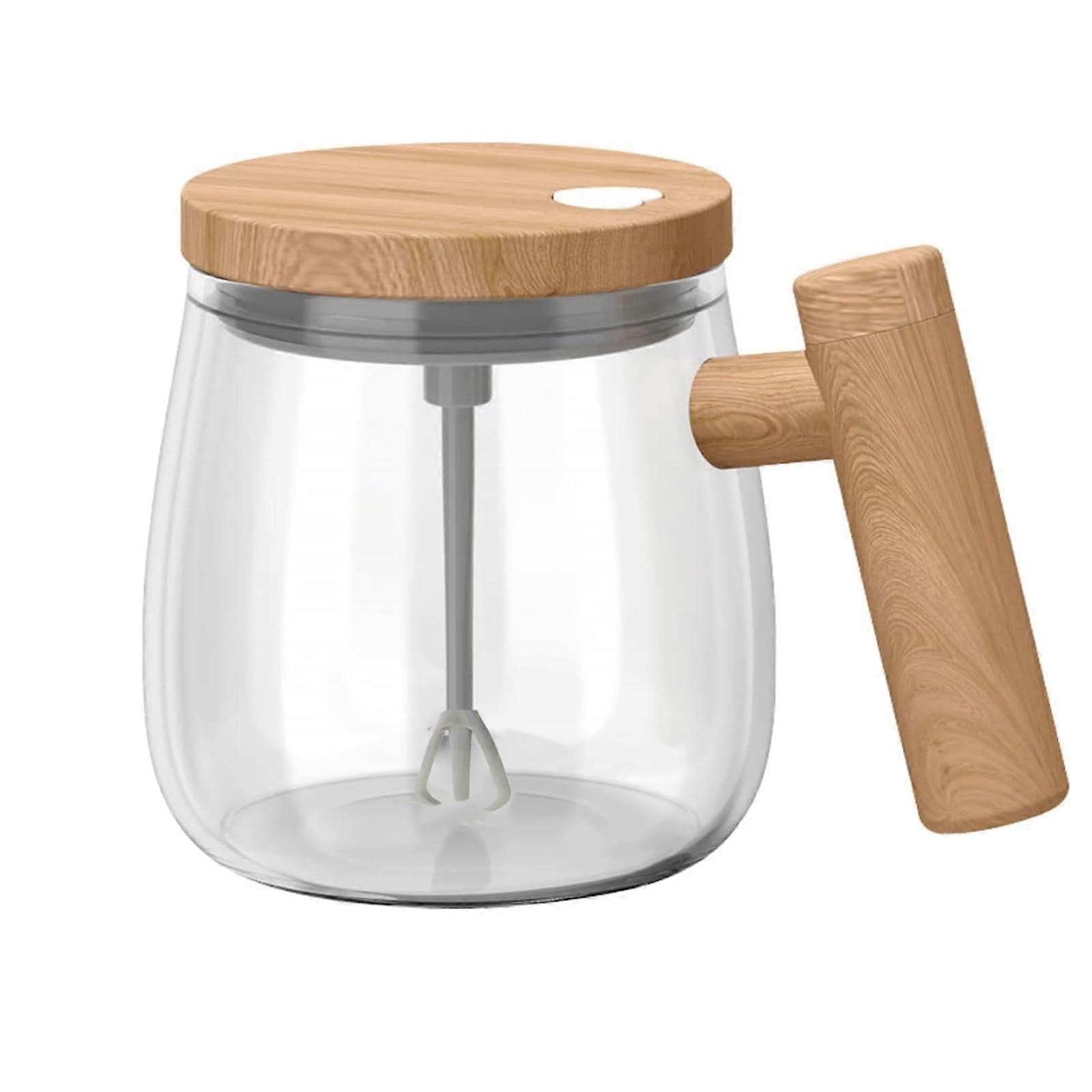 Self -mixing coffee cup, mixing bar with automatic magnetic mixing container, 400ml/14oz