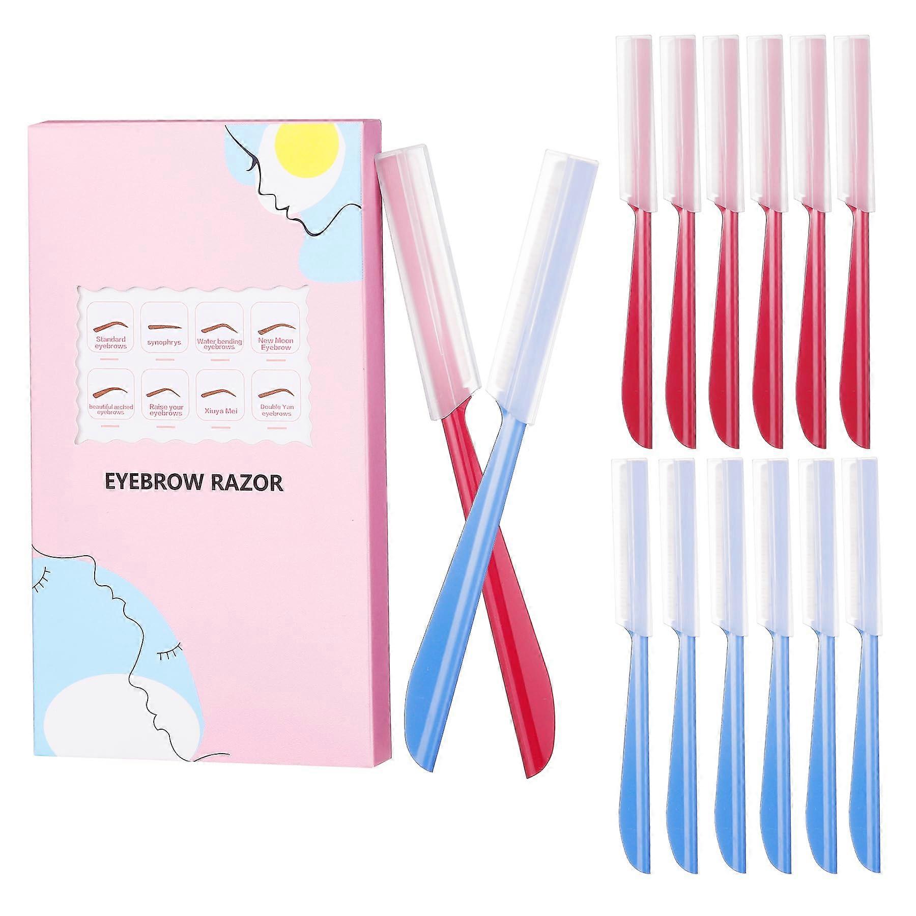 Eyebrow Razor 12 Piece Set Facial Hair Removal Tool For Brows And Face Gentle Precision