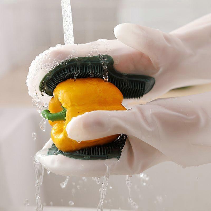 Silicone Cleaning Gloves With Kitchen Brush