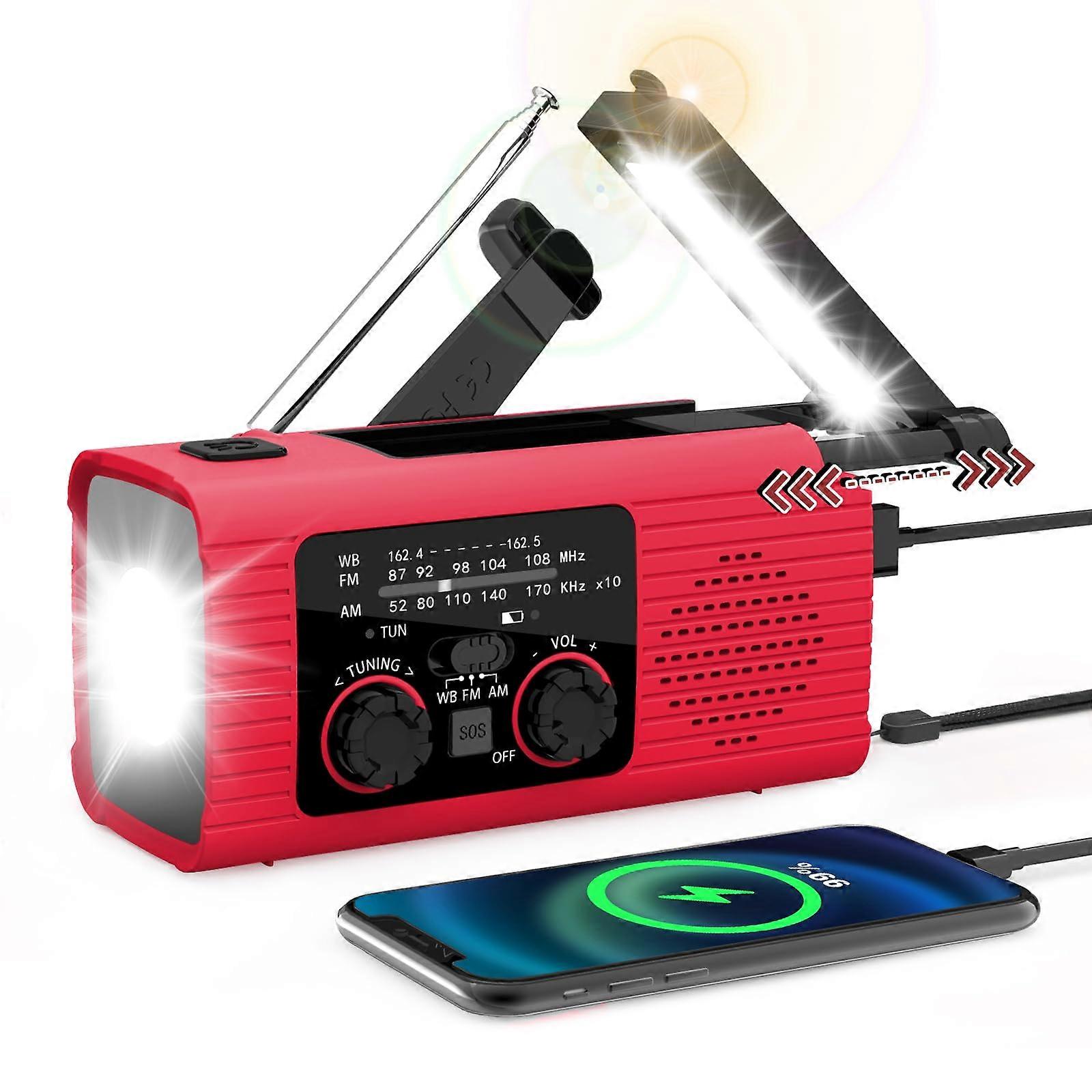 NOAA Weather Alert Emergency Weather Radio, outdoor use, equipped with 4000 mAh battery