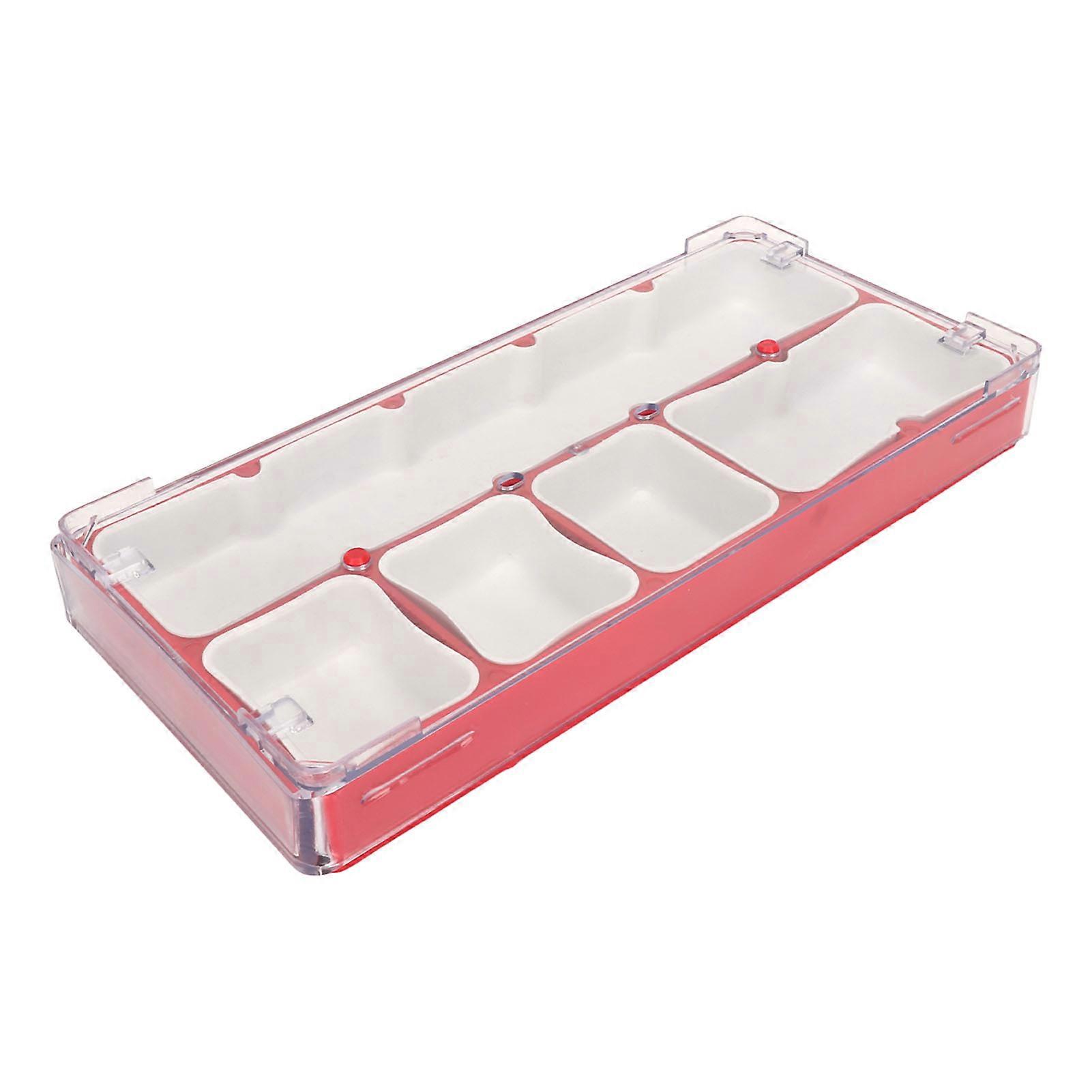 Watch Parts Storage Box Stackable Soft Rubber Lining Watch Screws Storing Cotainer Red for Necklace 