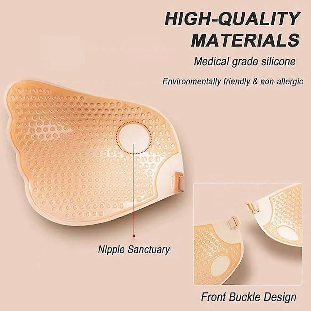 Usynlig pustende brystlapp for kvinner - kjøttfarget - B