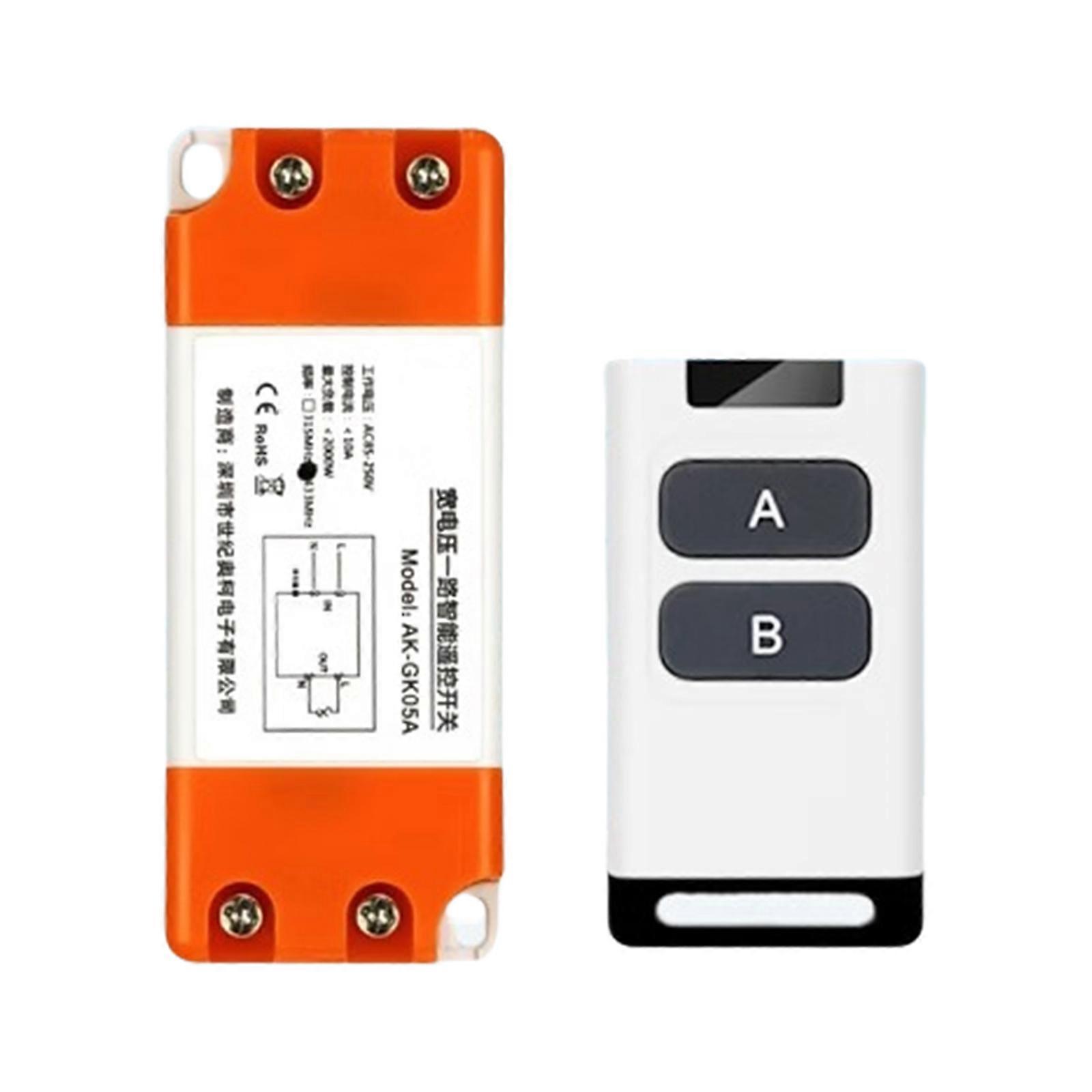 Single Route Wireless Light Switching Kit 85-250V 433mhz for Home Lighting and Safety Devices with Durability ABS  White