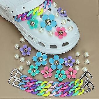 22 pices accessoires de sabot de fleurs colores accessoires de sabot chaussures boucles de fleurs