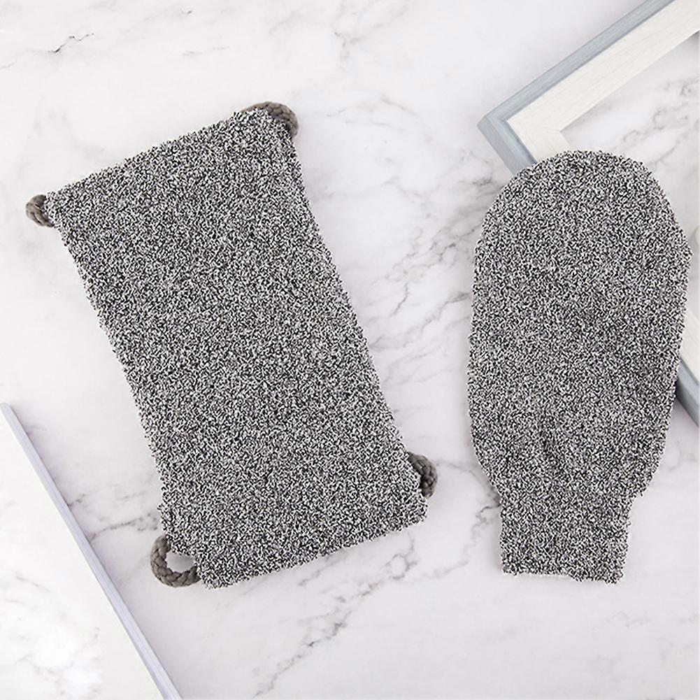 竹纤维浴巾手套带泡沫背部摩擦条