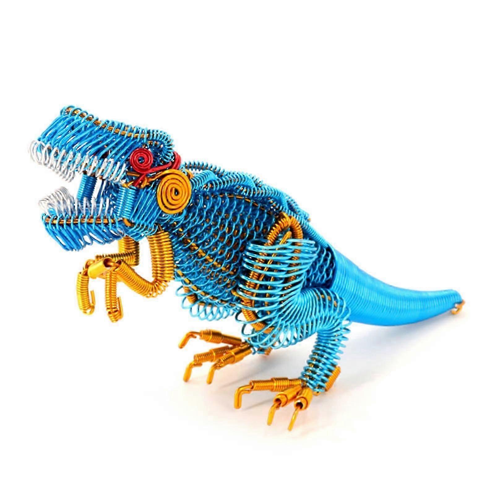 金属恐竜の飾りカラフルなアルミニウムワイヤー像工芸品自宅の寝室オフィスデスクトップデコレーションギフト用品