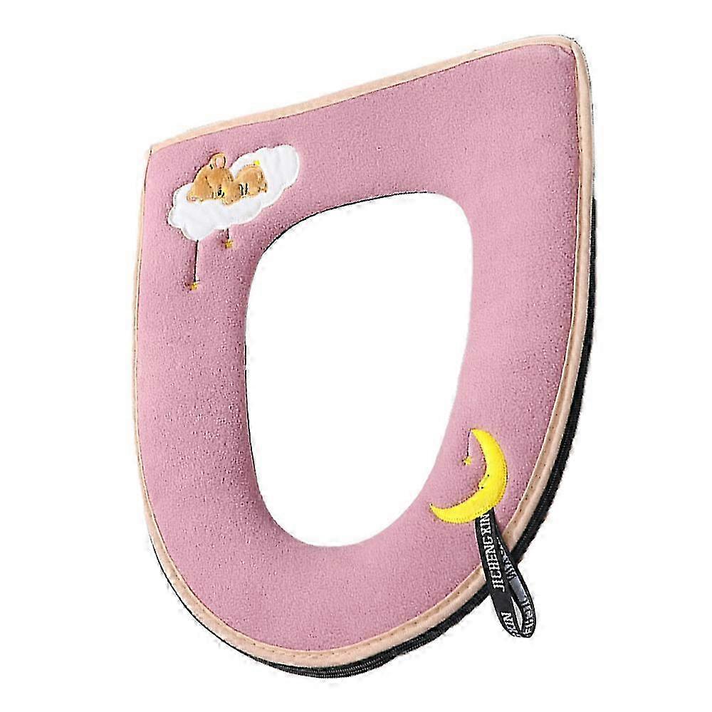 LM Toilet Seat Cover with Zipper, Soft Warm Cushion for Extended Oval Toilet Seat, High Quality Plush, Easy Installation Removal, Waterproof Back KWL