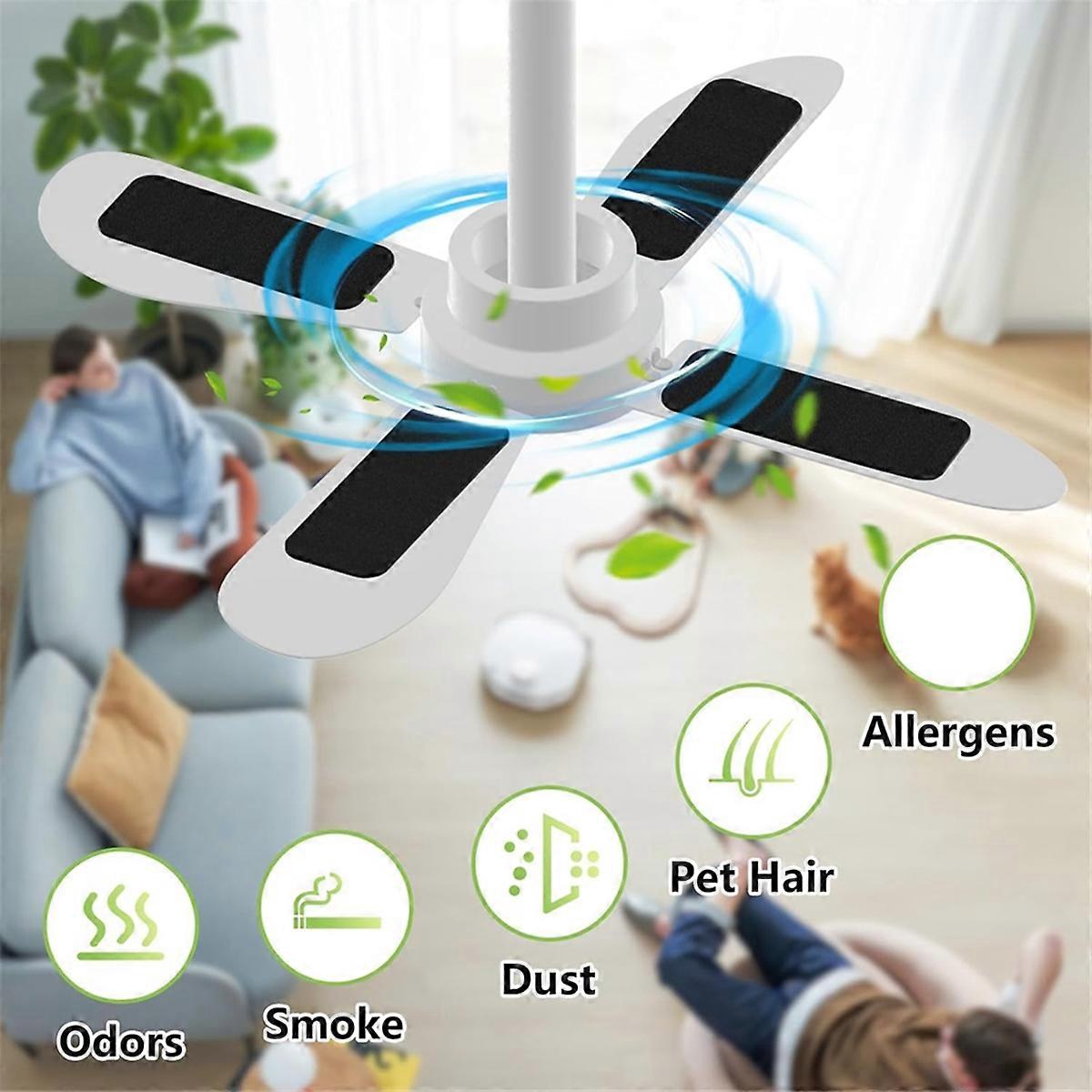 10PCS Ceiling Fan Filters for Blades, Activated Coconut Carbon Fan Filter for Ceiling Fan,Easy-Use U