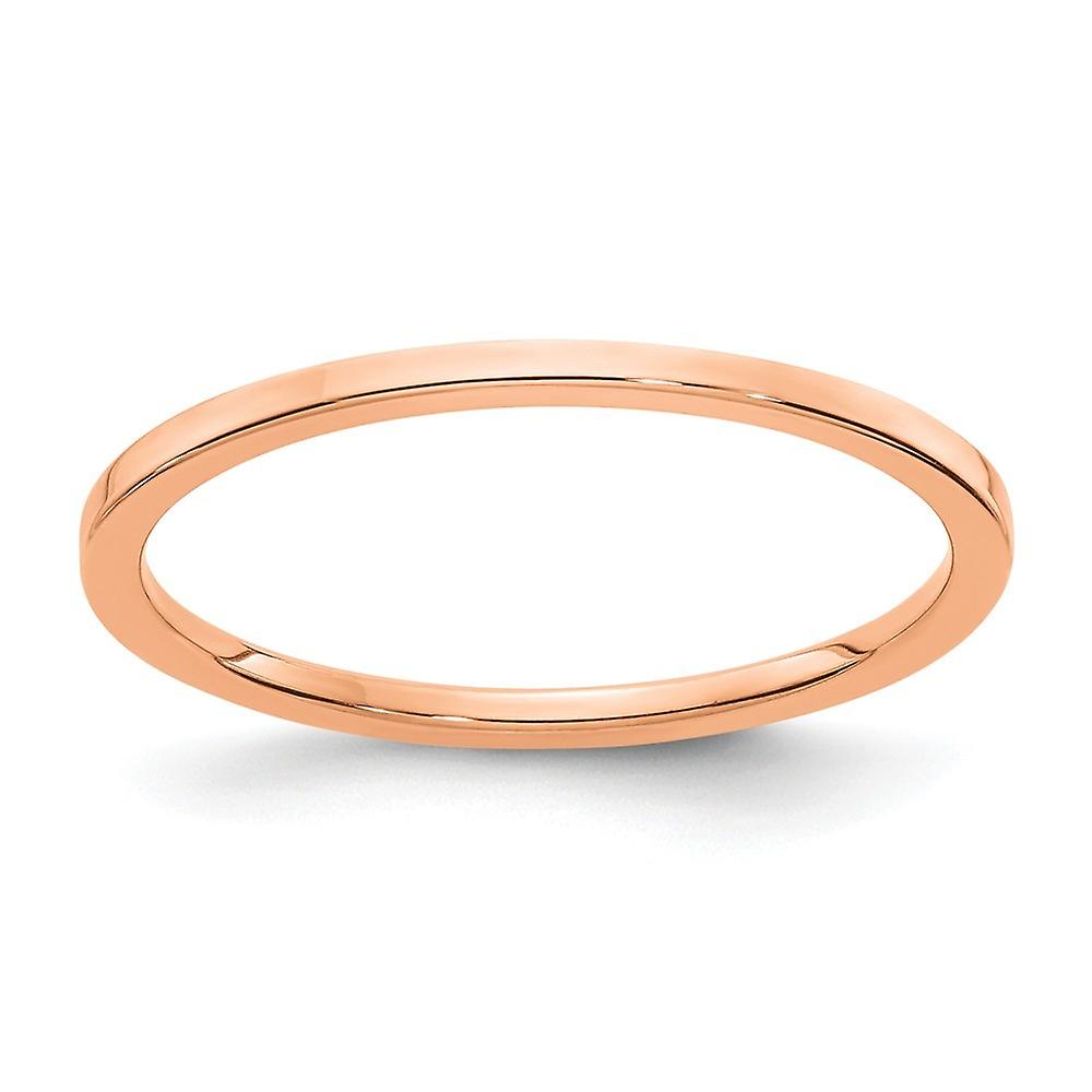 14kr 1.2mm Flat Stackable Band Ring-Stackable-Ring for Women and Men - Ring Size: 4 to 10