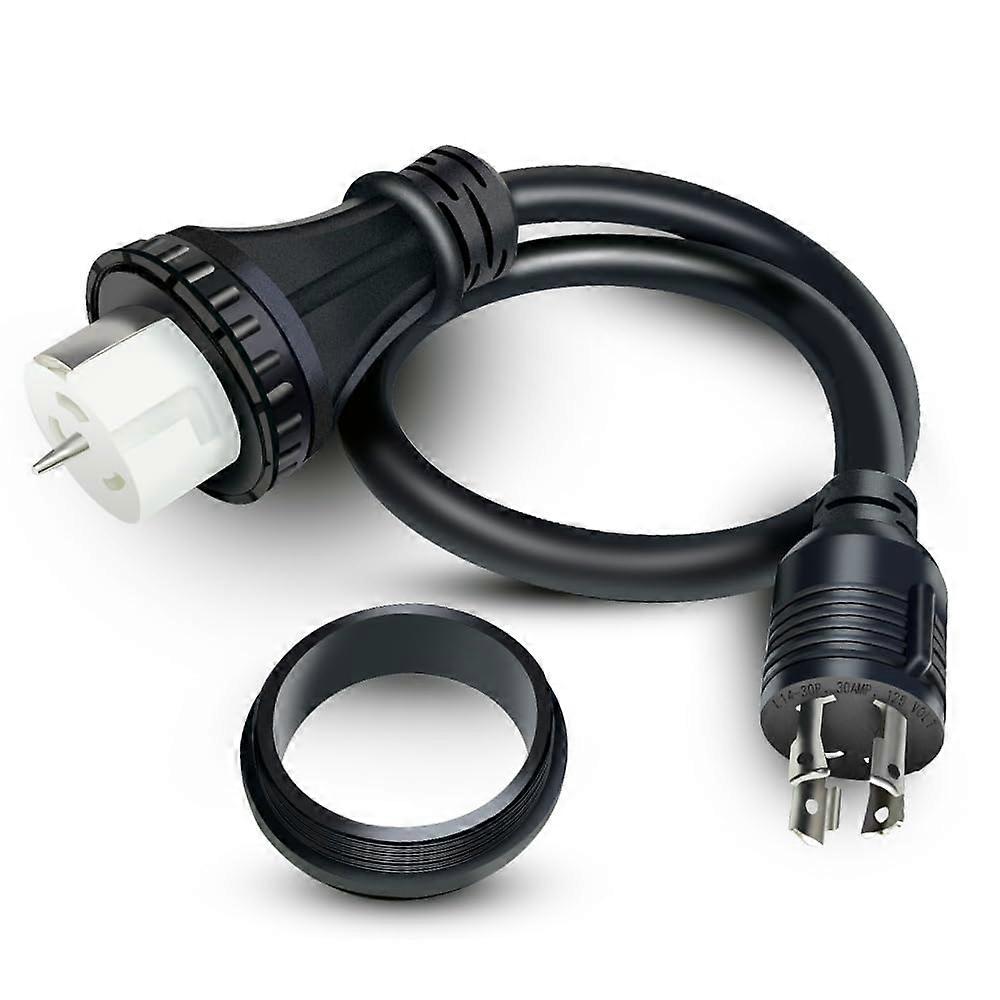 NEMA L14-30P To SS2-50R 3Ft Cord Locking Ring 120/240V 4-Prong Male To 4-Prong Twist-Lock Receptacle Generator RV Marine