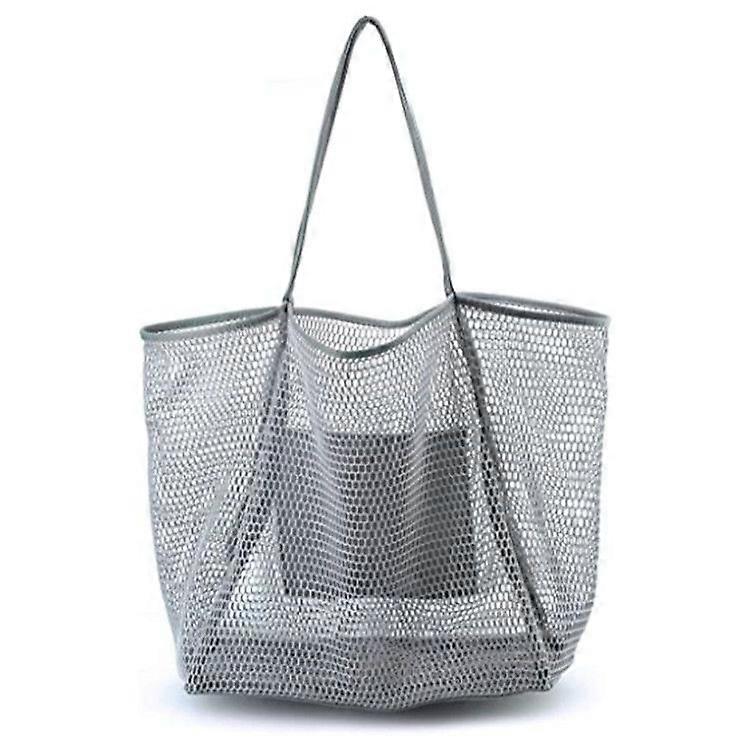 Mesh Beach Tote Bag,Gray
