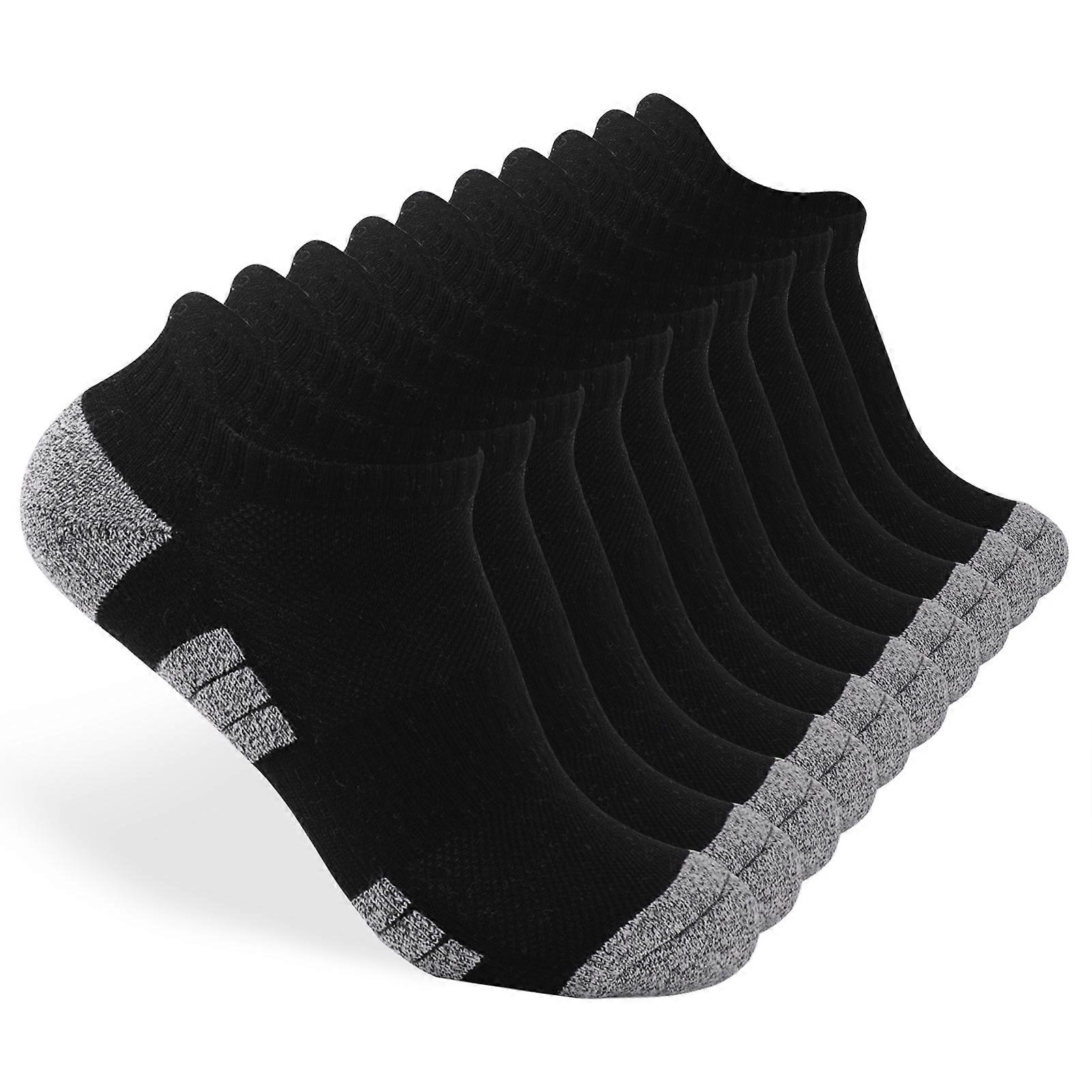 10 Pack Løbesokker til Mænd Kvinder Åndbart Polstrede Atletiske Ankelsokker Low Cut Sokker Udendørs Sport Vandring Løb