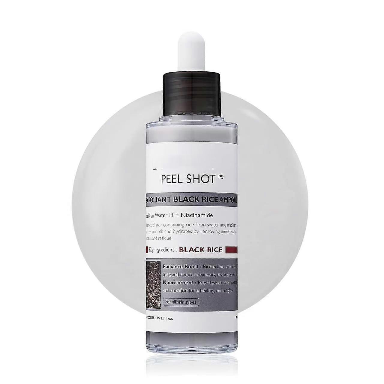 Peel Shot Glow Black Rice Peeling Ampoule, Απαλή Απολέπιση Προσώπου και Σώματος Απολεπιστικά Νεκρά Κύτταρα, Αφαίρεση Μαύρων Στιγμάτων για όλους τους Τύπους Δέρματος 100ml