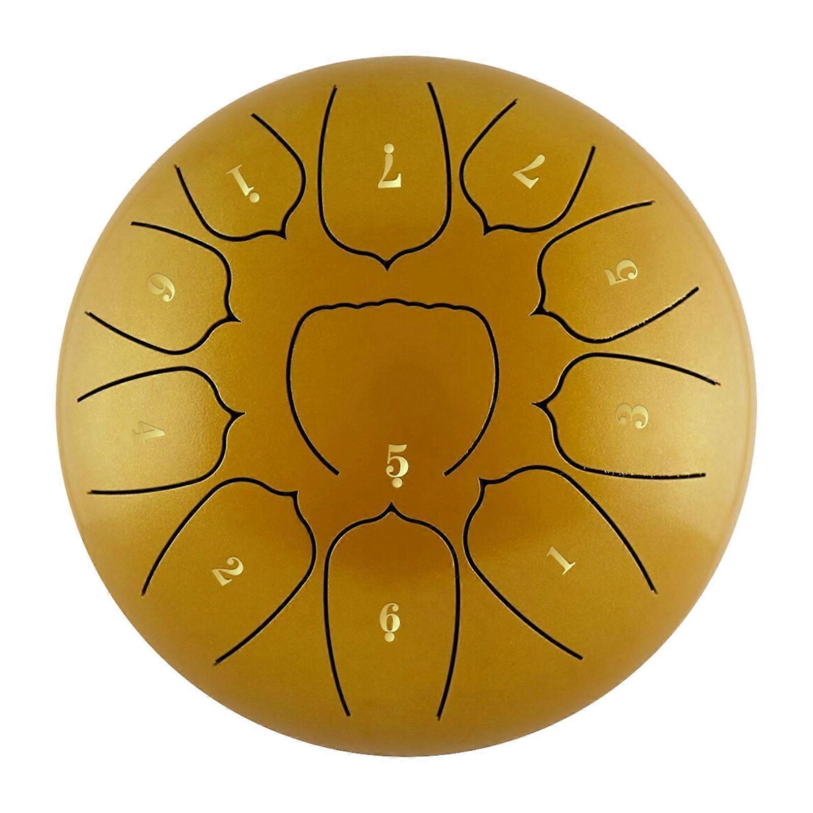 6 Inch 11 Notes Steel Tongue Drum with Mallet and Picks Percussion for Meditation and Yoga