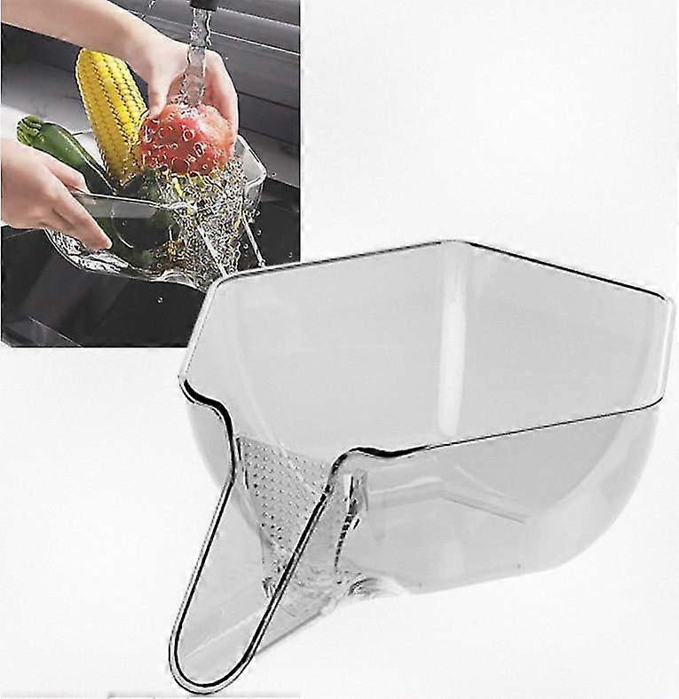 سلة تصريف المطبخ متعددة الاستخدامات ، وعاء غسيل الفاكهة مع مصفاة ، حاوية ماسك الطعام لتصريف حوض المطبخ بكفاءة