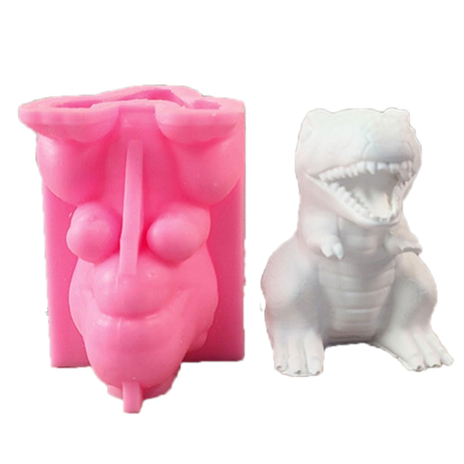 Dinosaur Candle Silicones Molds for Gypsum Decorations Epoxy Resin Casting Craft Project Multicolor