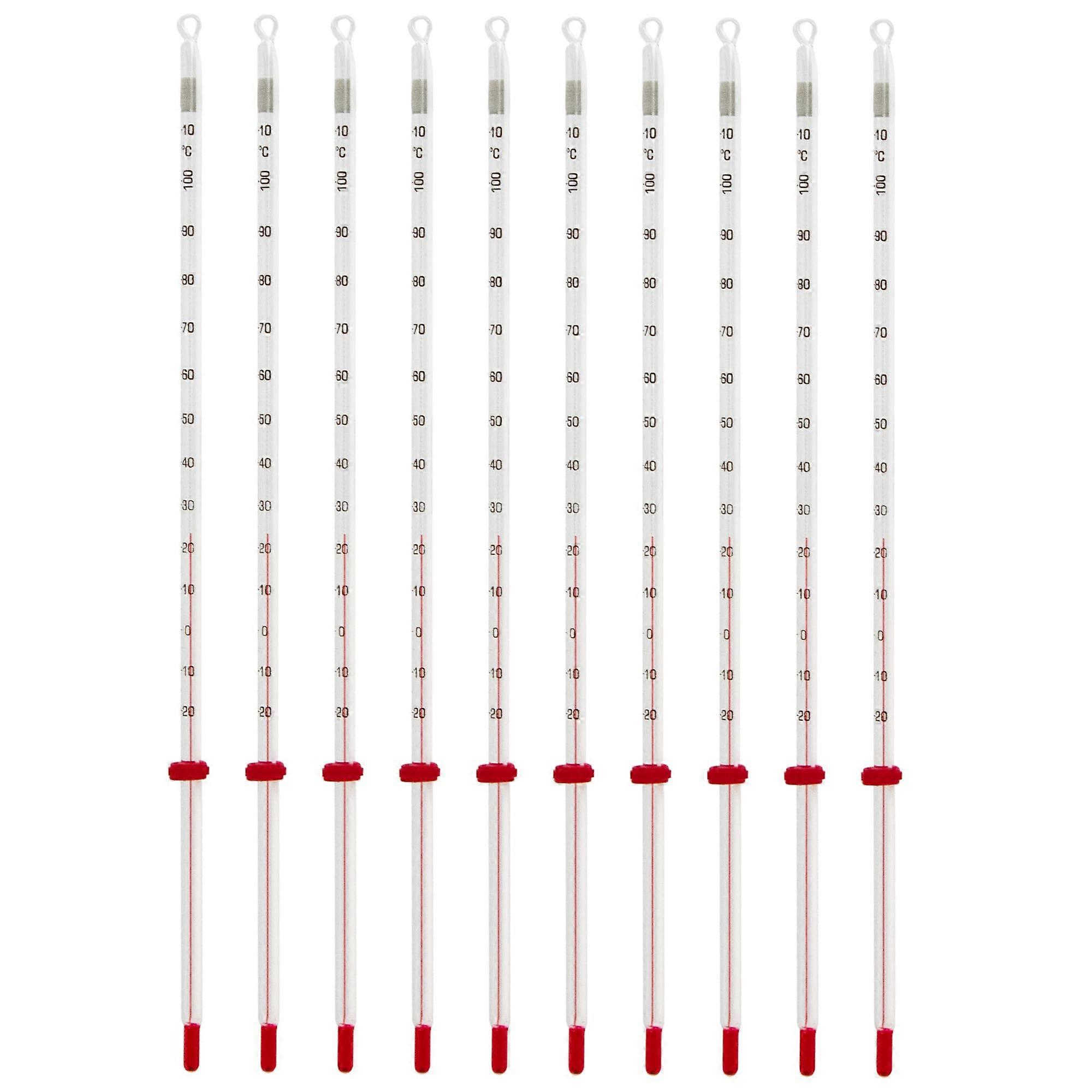 Total Immersion Thermometer with White Backing C Scale Range 20 to 110, 10 Pack