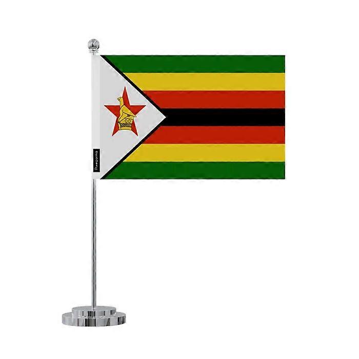 Desk Flag - Multicolor - Zimbabwe - 14 x 21 cm - Polyester - Double-sided printing