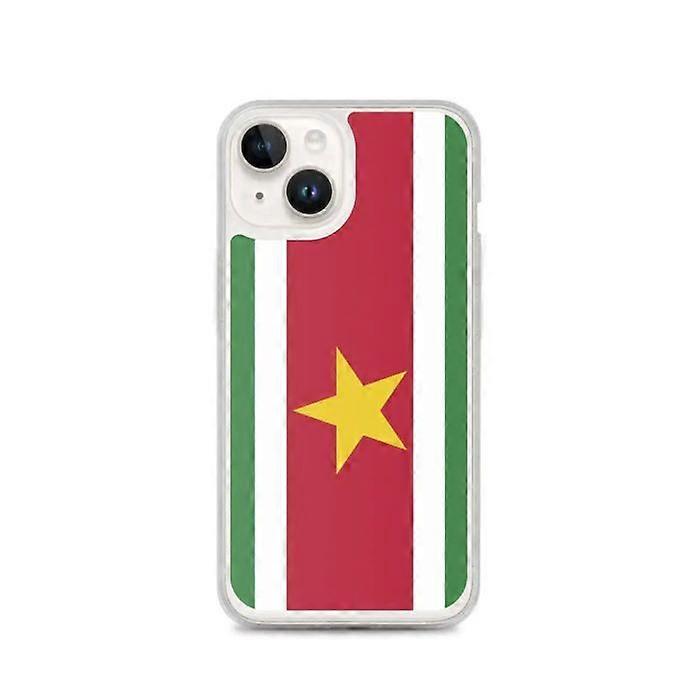 iPhone Case - Suriname Flag - Vertical Model - Soft - Multicolor - Transparent Silicone