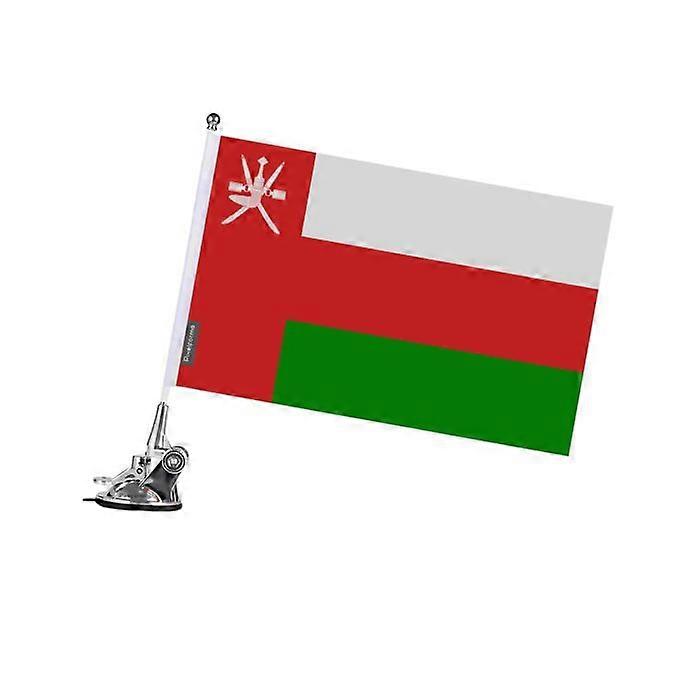 Suction Cup Flag Pole – Flag of Oman – 27 x 35 cm – Polyester – Stainless Steel